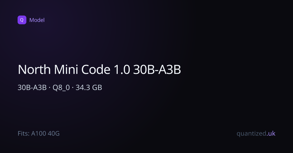 Model: North Mini Code 1.0 30B-A3B