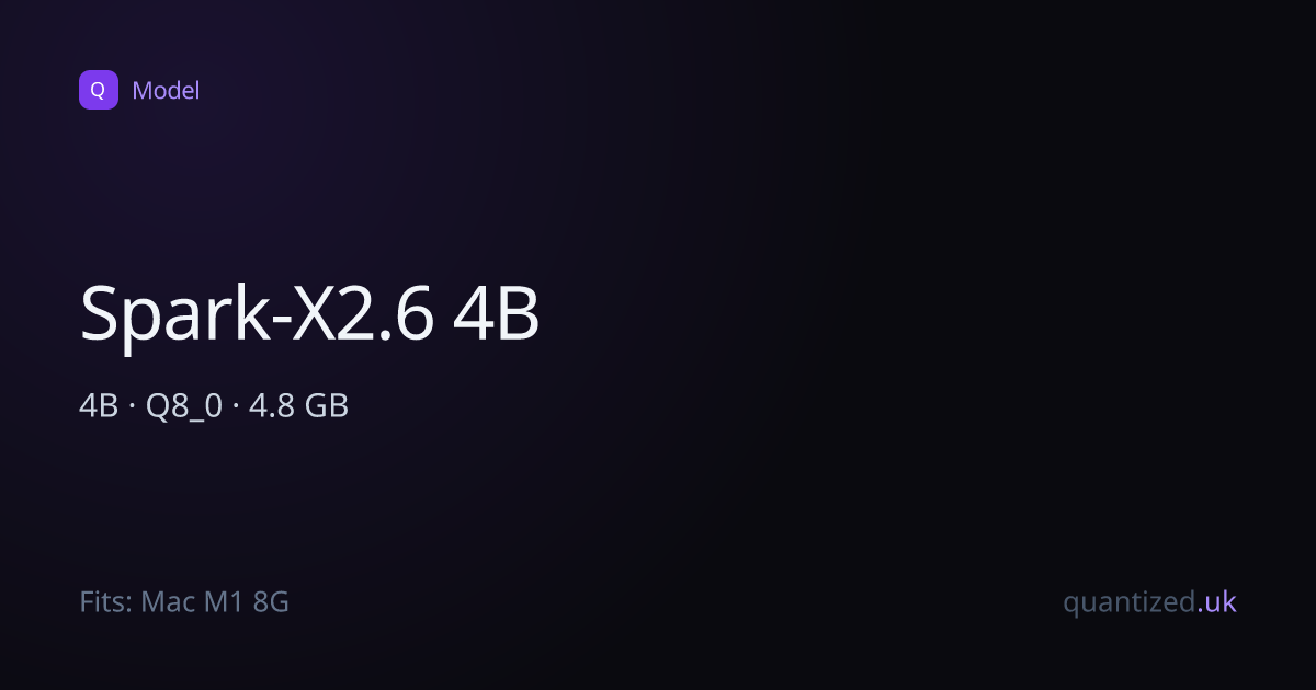 Model: Spark-X2.6 4B